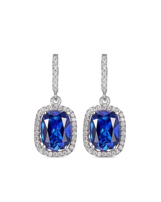 Anabela Chan 18Kt Comet Witgouden Oorbellen Met Saffier En Diamant in het Blue
