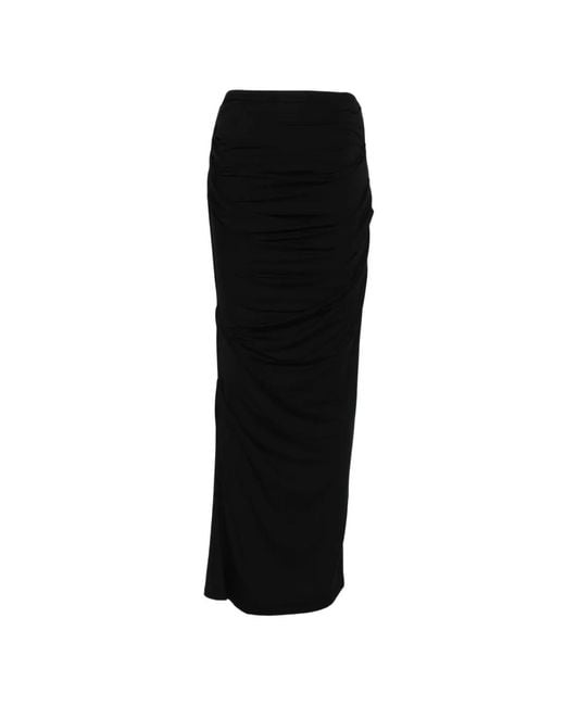 Entire studios Black Maxi Draped Skirt