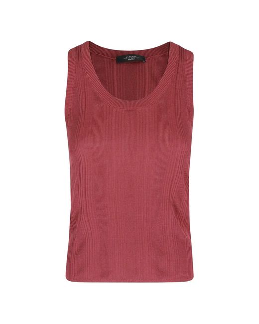 Weekend by Maxmara Red Ribbed Vest Top