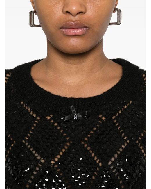 Jersey con lentejuelas ROTATE BIRGER CHRISTENSEN de color Black