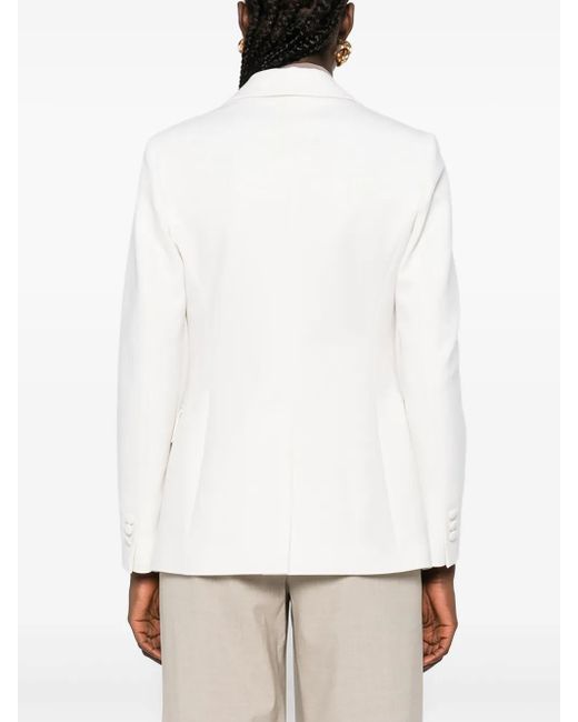 P.A.R.O.S.H. White Single-Breasted Wool-Blend Blazer