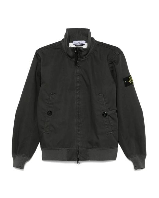 Stone Island Black Raso Gommato Jacket for men