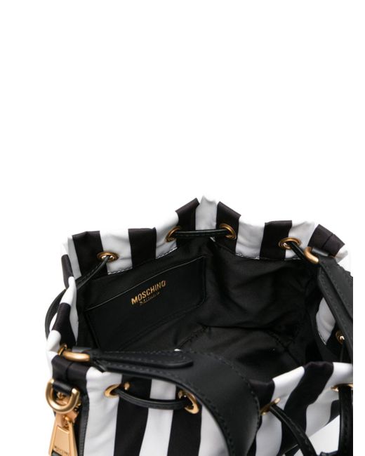 Moschino Gestreepte Bucket-tas Met Logo in het Black