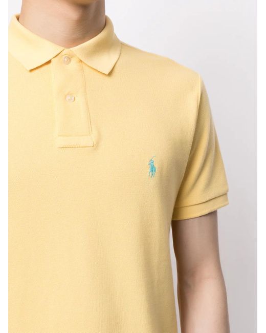 Polo Ralph Lauren Yellow Embroidered-Design Polo Shirt for men