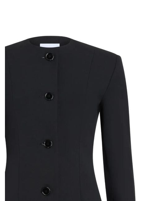 Patou Black Collarless Fitted Jacket