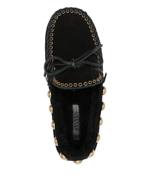 Isabel Marant Black Stud Embellished Loafers