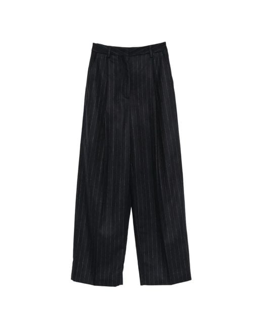 Thelatest Black E-Alex Pinstripe-Pattern Trousers