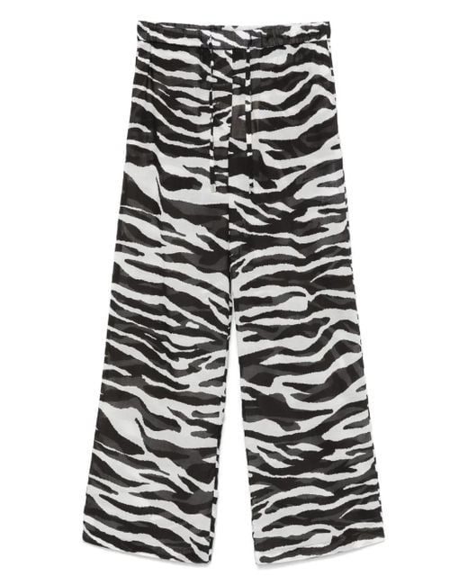 The Attico De Attico Semi Sheer Zebra -printbroek in het White