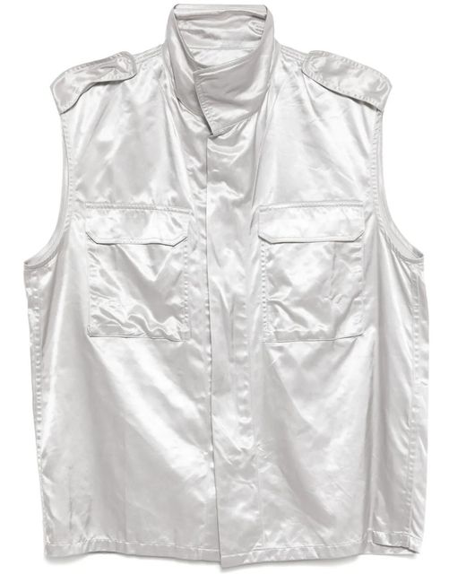 OLLY SHINDER White Wet Look Gilet for men