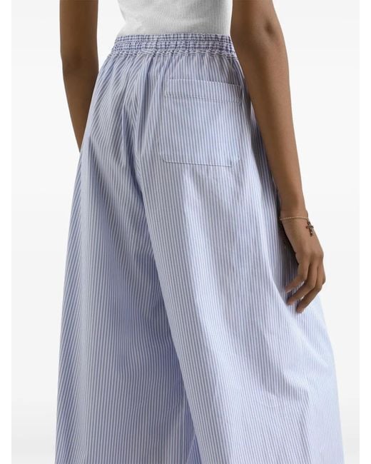 Dolce & Gabbana Blue Striped Poplin Trousers