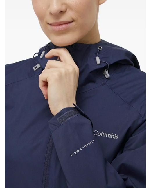 Columbia Blue Hooded Zip-Front Jacket