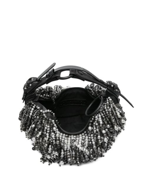 Sac Porté Épaule À Ornements De Perles Innerraum en coloris Black