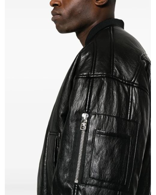 Patrizia Pepe Black Coated Oversized Bomber Jacket for men