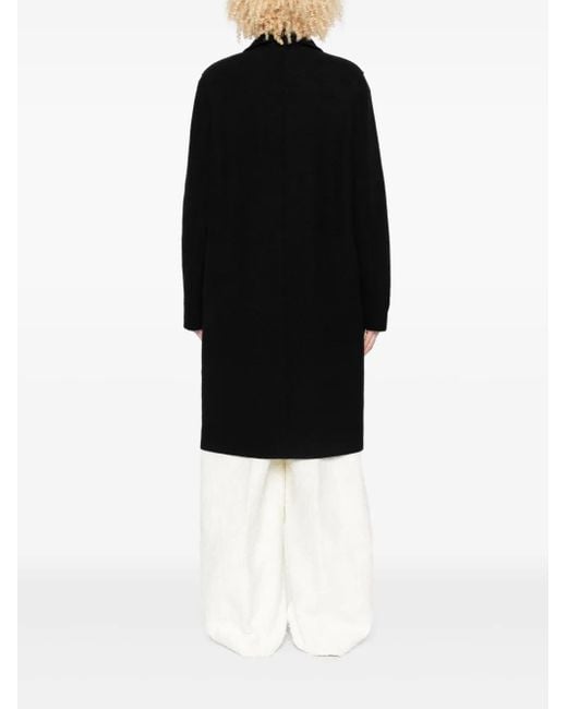 Harris Wharf London Black Button-Front Wool Coat