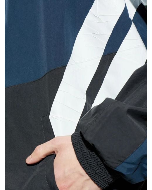 Vetements Blue Striped-Sleeves Colour-Block Jacket for men