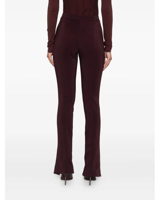 Mugler Red Split-Hem Trousers