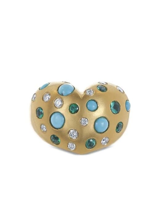 Jenna Blake Blue 18k Yellow Gold Multi-stone Ring