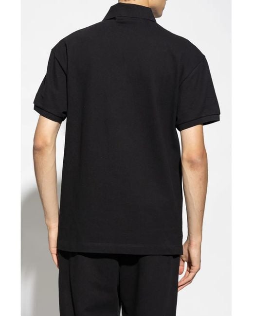 Palm Angels Black Logo-Embroidered Polo Shirt for men