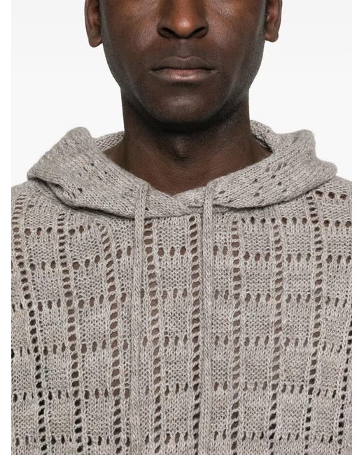 Aries Gray Long-Sleeve Hoodie Sweater for men