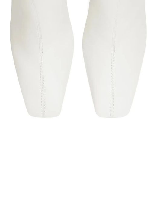 Courreges White Stiefeletten Mit Blockabsatz