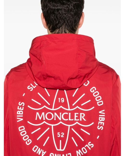 Moncler Red Clapier Hooded Jacket for men
