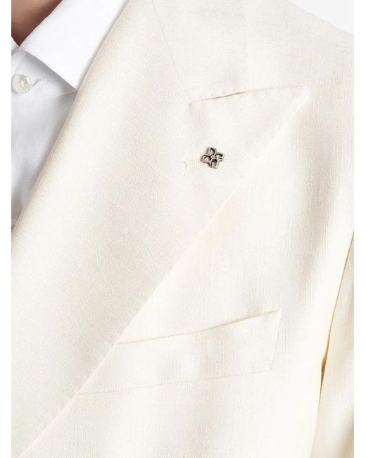 Tagliatore White Double-Breasted Peak-Lapel Suit Jacket for men