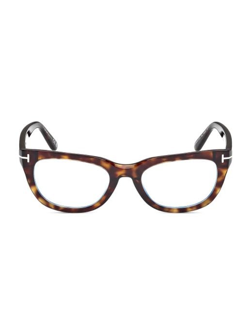 Tom Ford Brown Cat-Eye Frame Glasses