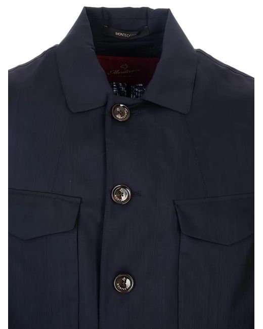 Montecore Blue Multi-Pocket Lightweight Jacket for men