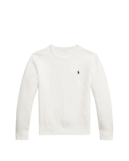 Polo Ralph Lauren White Double-Knit Logo Sweatshirt for men