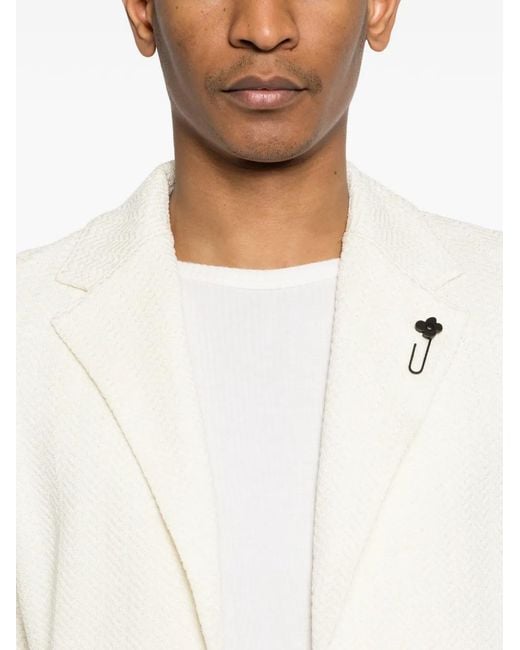 Lardini White Knitted Blazer for men