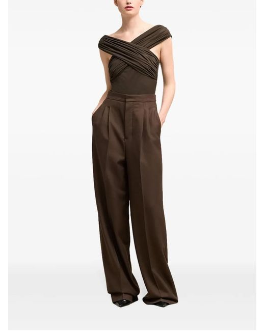 AMI Black Draped Top