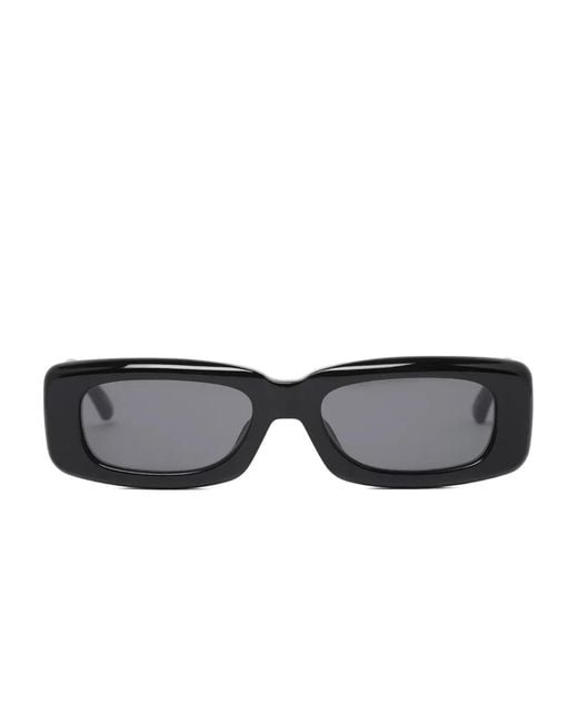 The Attico Black Rectangle-Frame Sunglasses