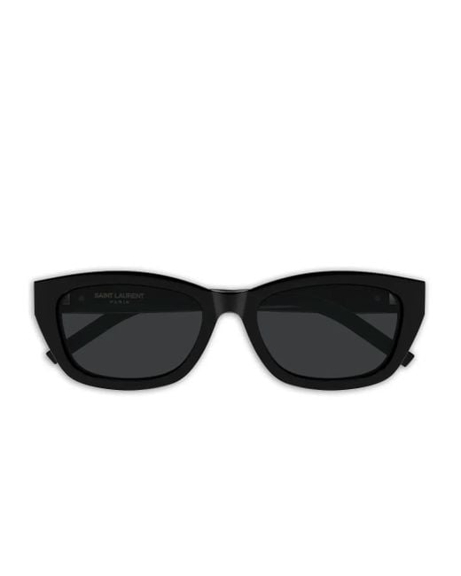 Saint Laurent Black Logo-Plaque Cat-Eye Sunglasses