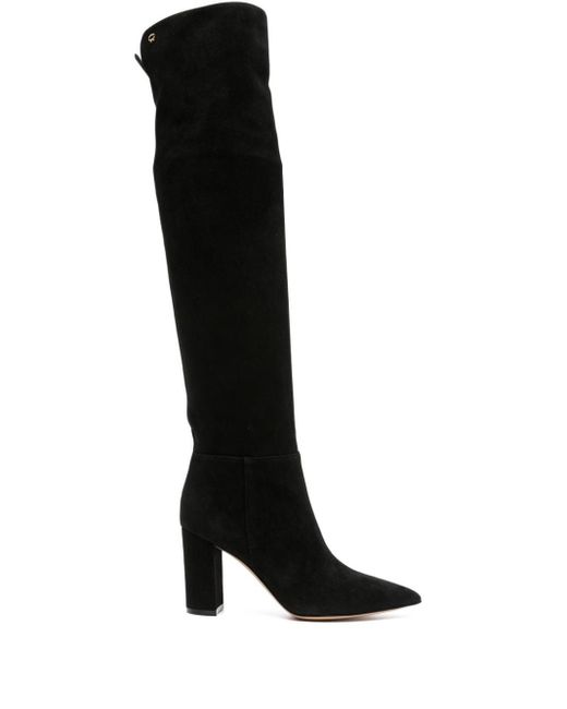 Gianvito Rossi Black Piper Knee-high Suede Boots