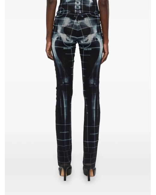 Jean Paul Gaultier Squeletor フレアパンツ Blue