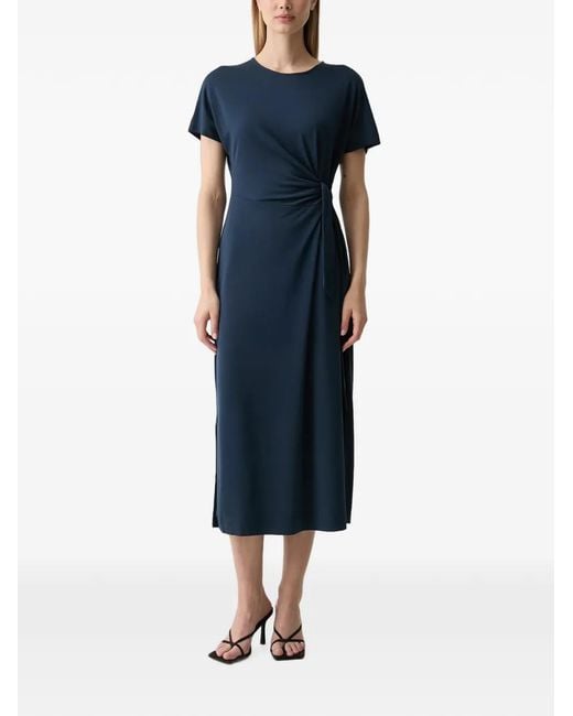 Mos Mosh Blue Mmjuliette Side-Tie Short-Sleeved Midi Dress