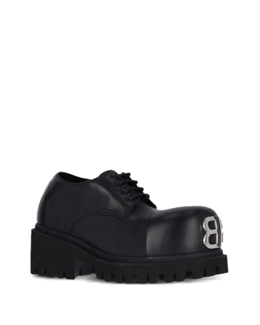 Balenciaga Black Platform Derby Shoes for men