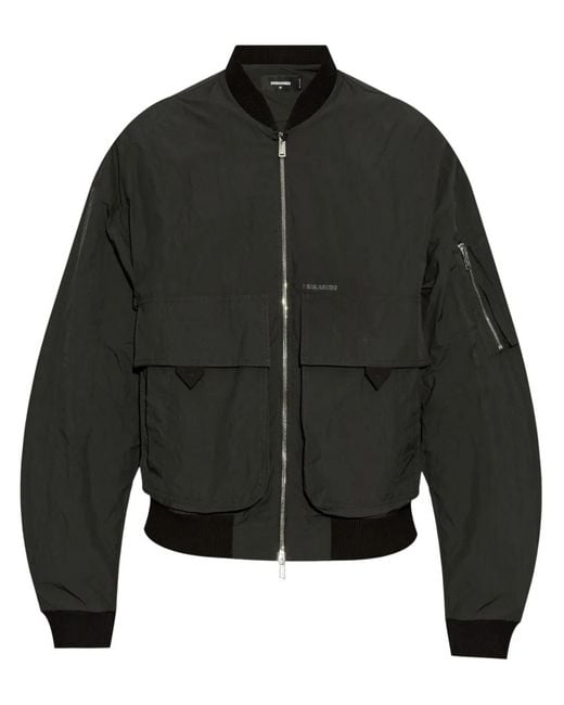 DSquared² Black Logo Bomber Jacket for men