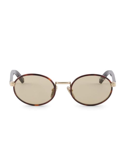 Prada ラウンドフレーム サングラス ナチュラル | Lyst