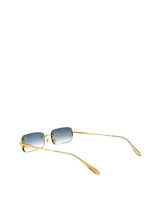 Linda Farrow Blue Taylor Rectangle-Frame Sunglasses
