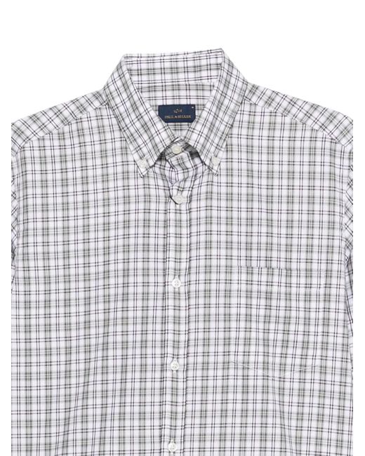 Paul & Shark White Checked Button-Down Shirt for men