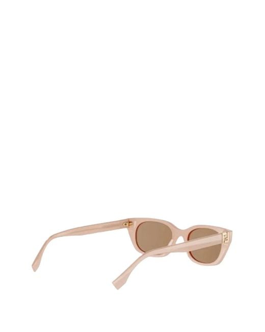 Fendi Natural Logo-Plaque Cat-Eye Sunglasses