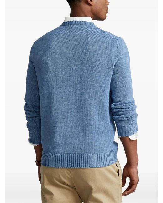 Polo Ralph Lauren Blue Pull À Logo Brodé for men