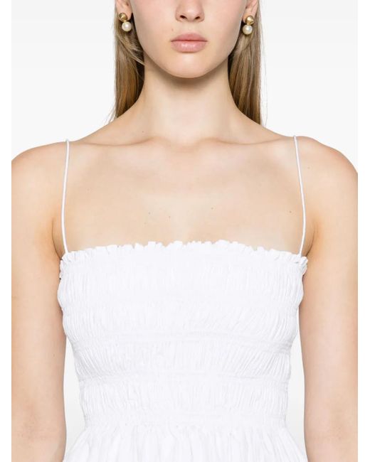 Matteau White Smocked Organic Cotton Dress