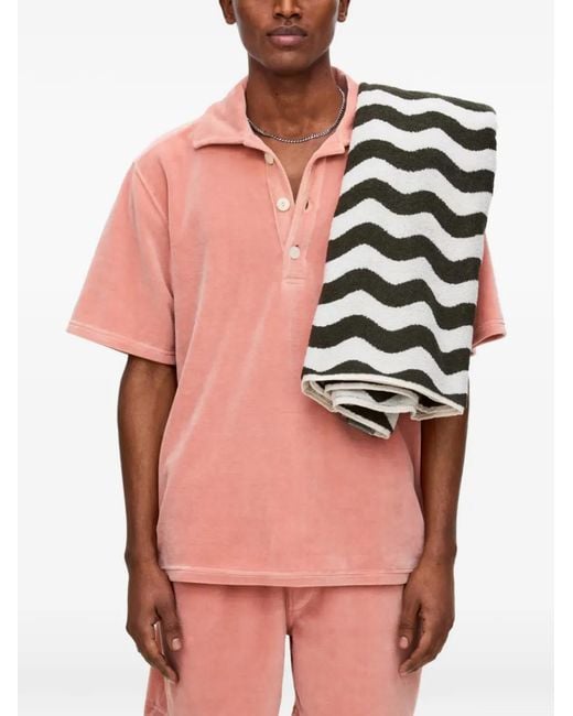 Oas Pink Cameo Girona Terry-Cloth Polo Shirt for men