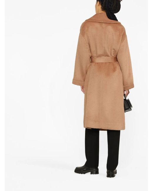 Emporio Armani Natural Belted Long-Sleeve Coat