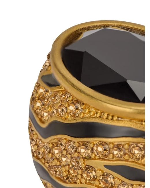 Roberto Cavalli Metallic Ring Mit Kristallen