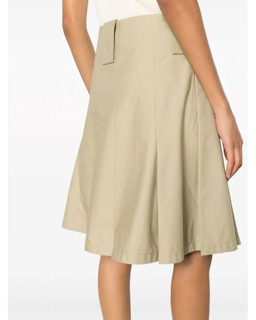 Burberry Natural Pleat-Detail A-Line Midi Skirt