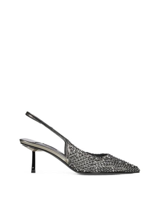 Le Silla Metallic Crystal-Embellished Mesh Pumps