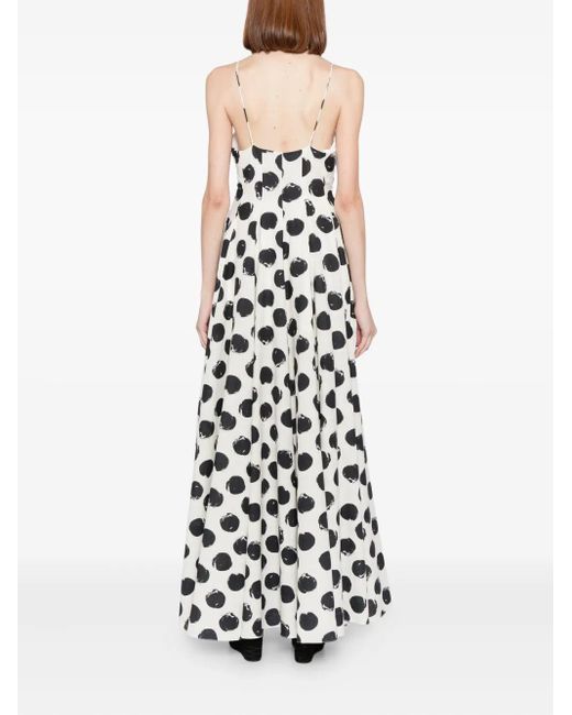 Bambah White Polka-Dot Maxi Dress